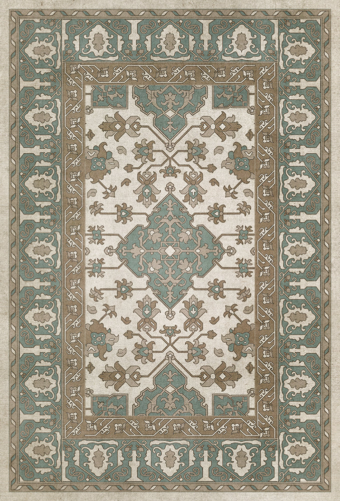 Vinyl Floorcloth Mat (Williamsburg - Star Ushak - Fair Splendors)