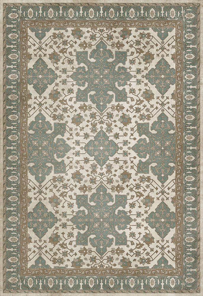 Vinyl Floorcloth Mat (Williamsburg - Star Ushak - Fair Splendors)