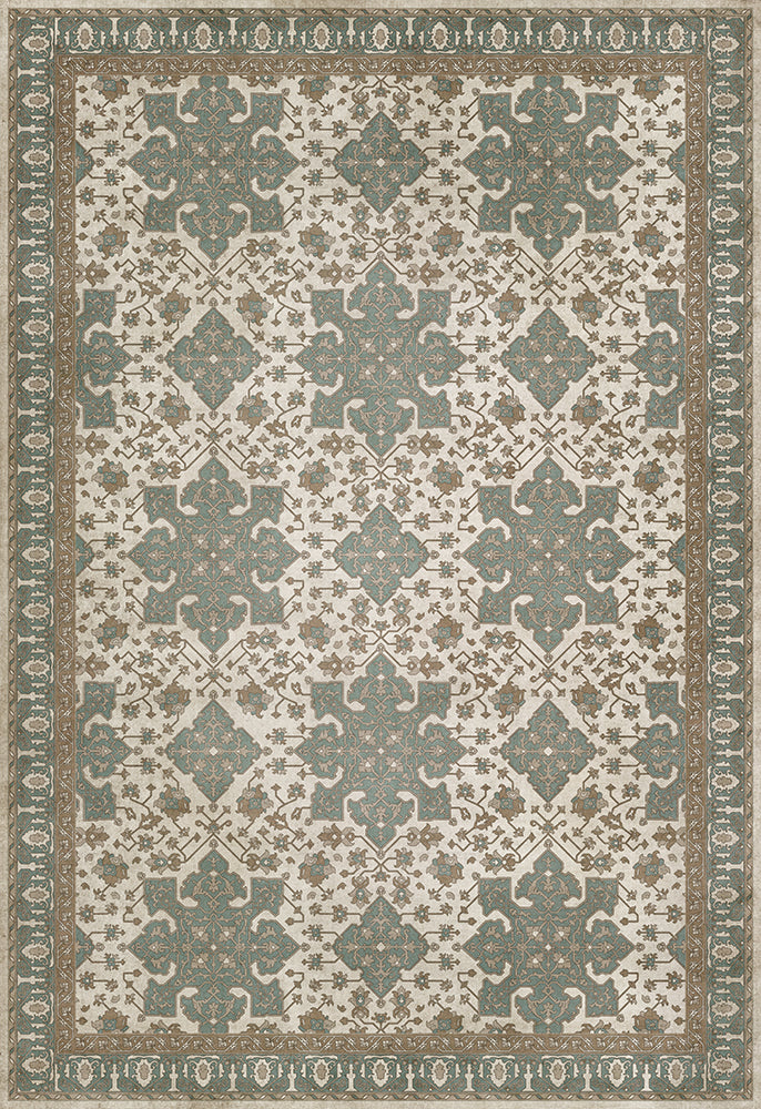 Vinyl Floorcloth Mat (Williamsburg - Star Ushak - Fair Splendors)