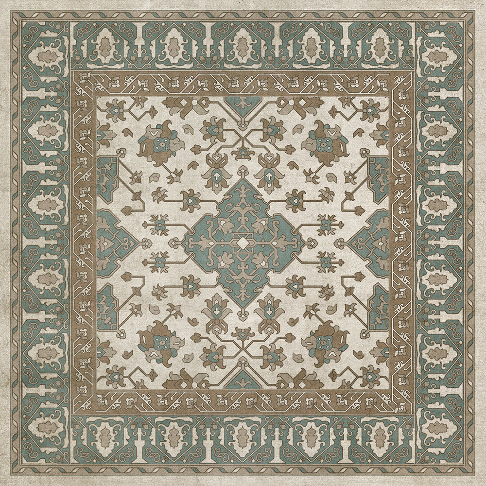 Vinyl Floorcloth Mat (Williamsburg - Star Ushak - Fair Splendors)