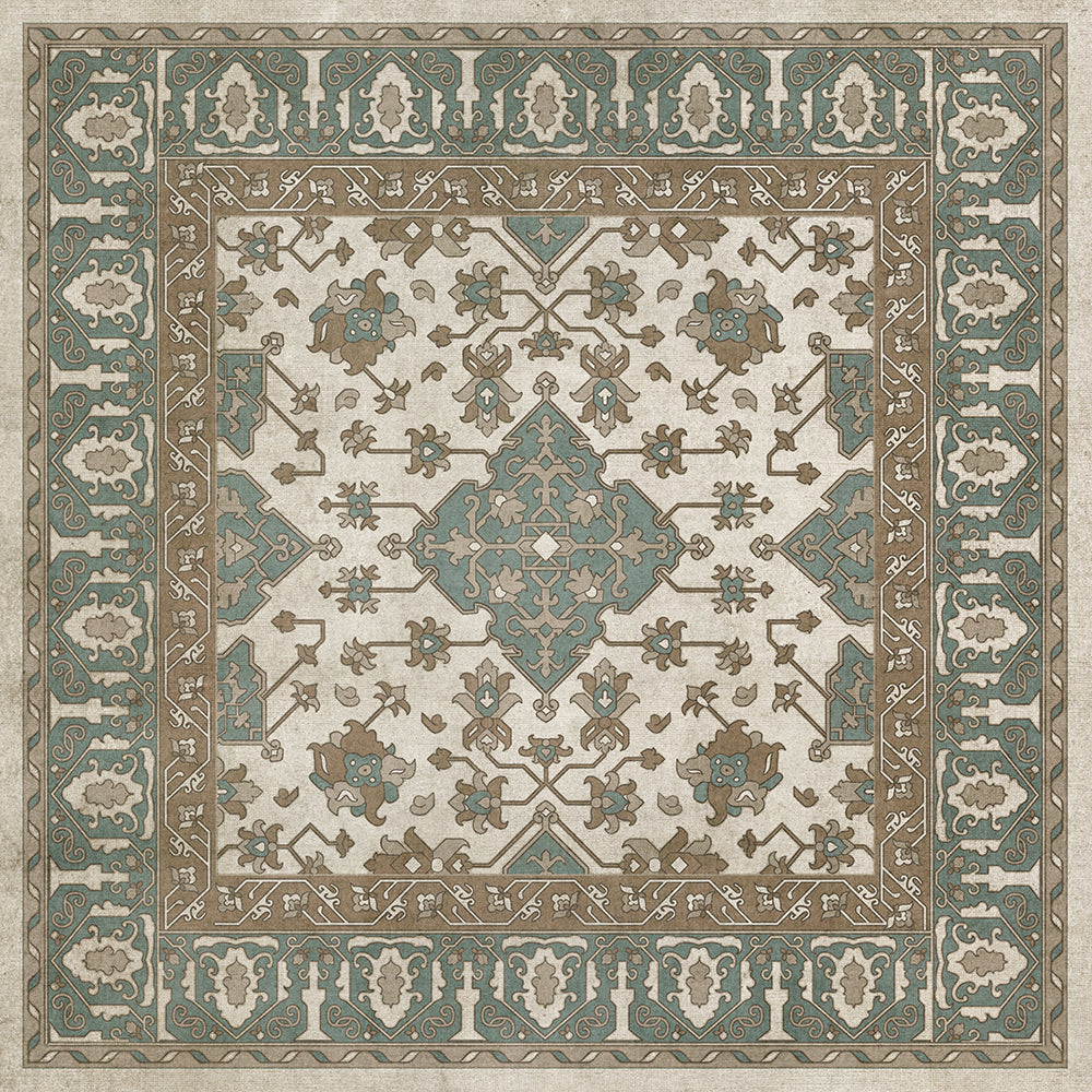 Vinyl Floorcloth Mat (Williamsburg - Star Ushak - Fair Splendors)