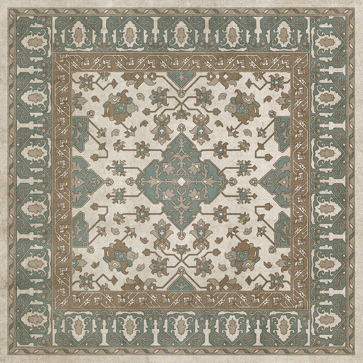 Vinyl Floorcloth Mat (Williamsburg - Star Ushak - Fair Splendors)