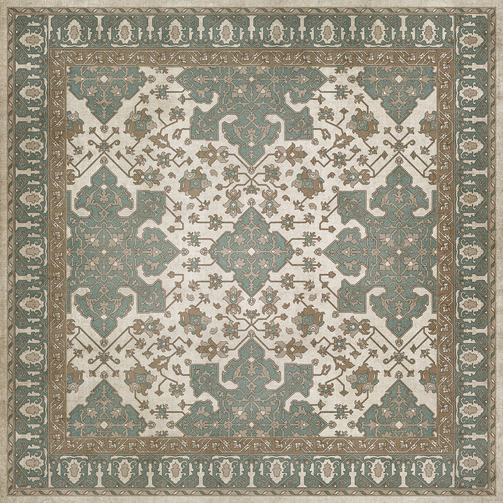 Vinyl Floorcloth Mat (Williamsburg - Star Ushak - Fair Splendors)