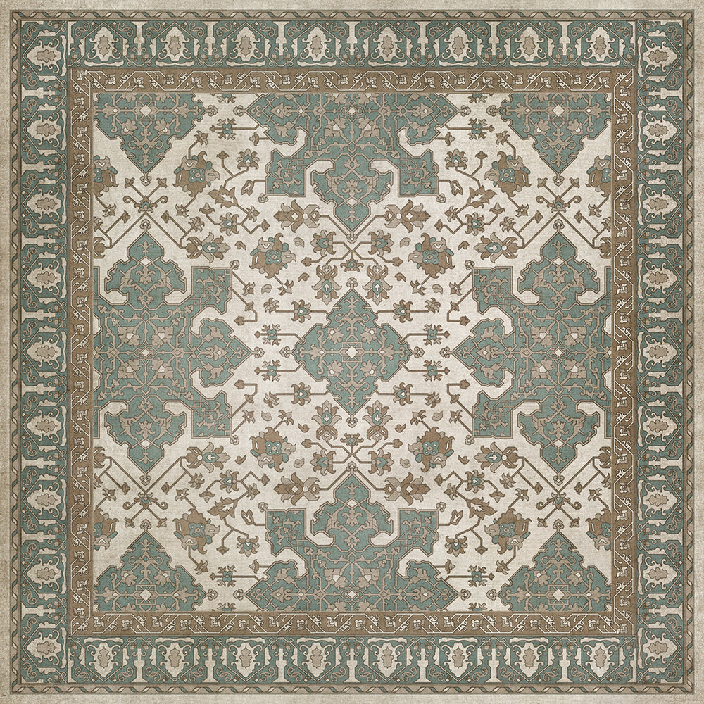 Vinyl Floorcloth Mat (Williamsburg - Star Ushak - Fair Splendors)