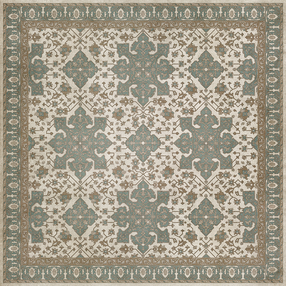 Vinyl Floorcloth Mat (Williamsburg - Star Ushak - Fair Splendors)