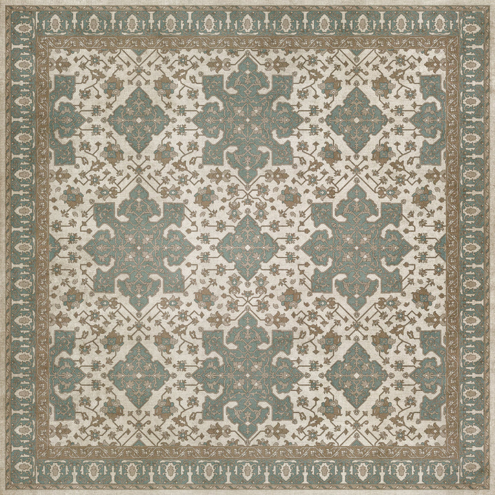 Vinyl Floorcloth Mat (Williamsburg - Star Ushak - Fair Splendors)