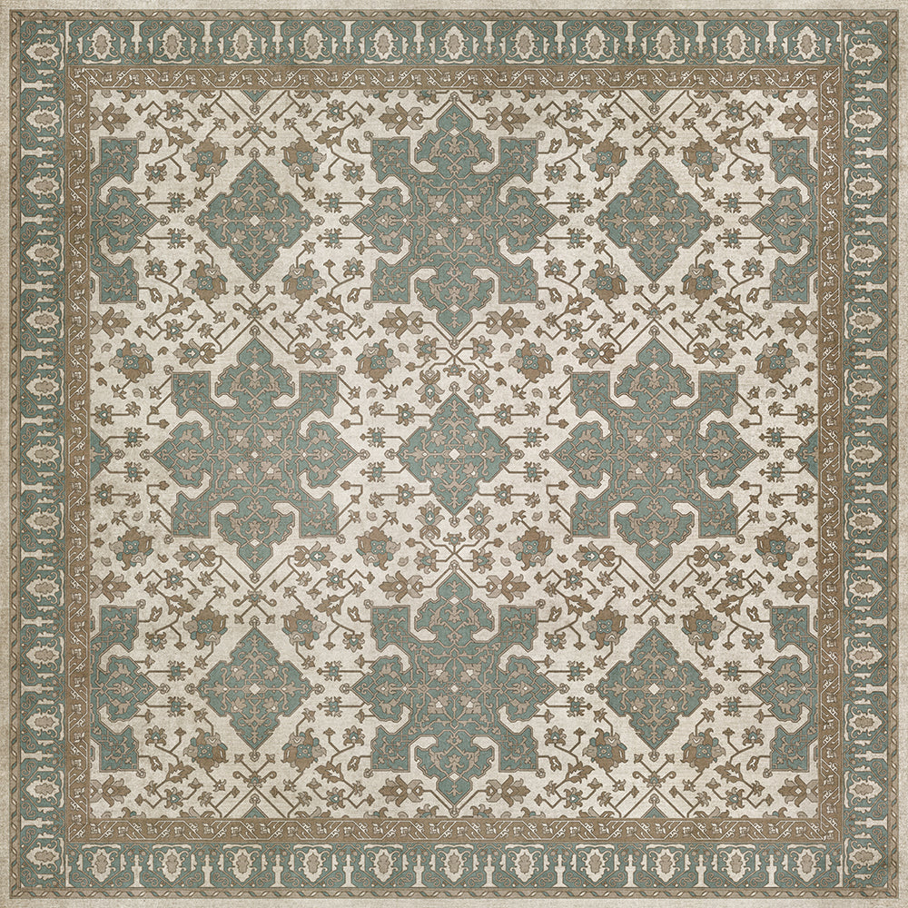 Vinyl Floorcloth Mat (Williamsburg - Star Ushak - Fair Splendors)