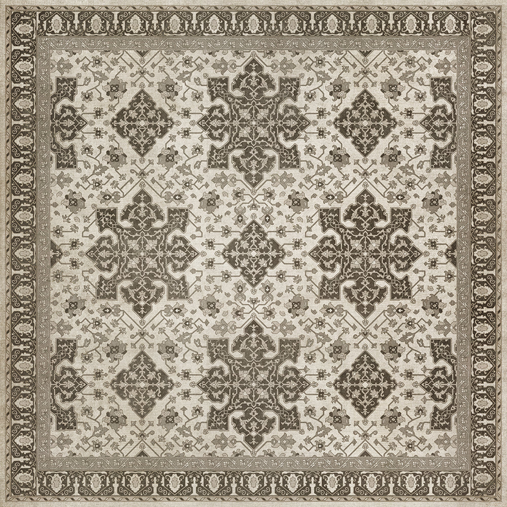 Vinyl Floorcloth Mat (Williamsburg - Star Ushak - Majesty Shining)