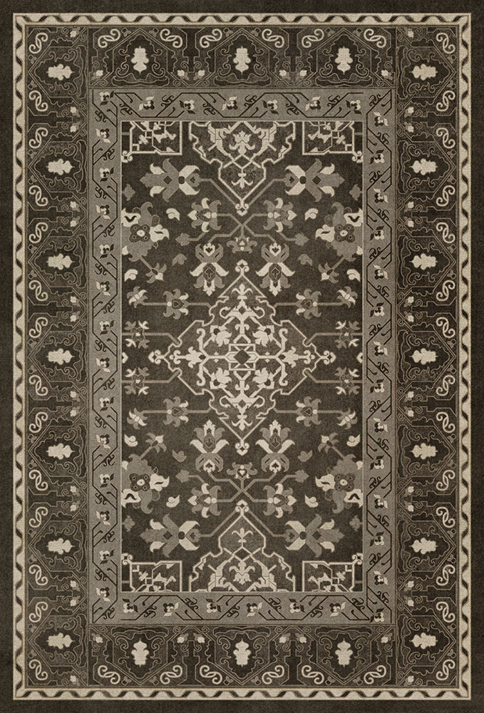 Vinyl Floorcloth Mat (Williamsburg - Star Ushak - Ray Of The Night)