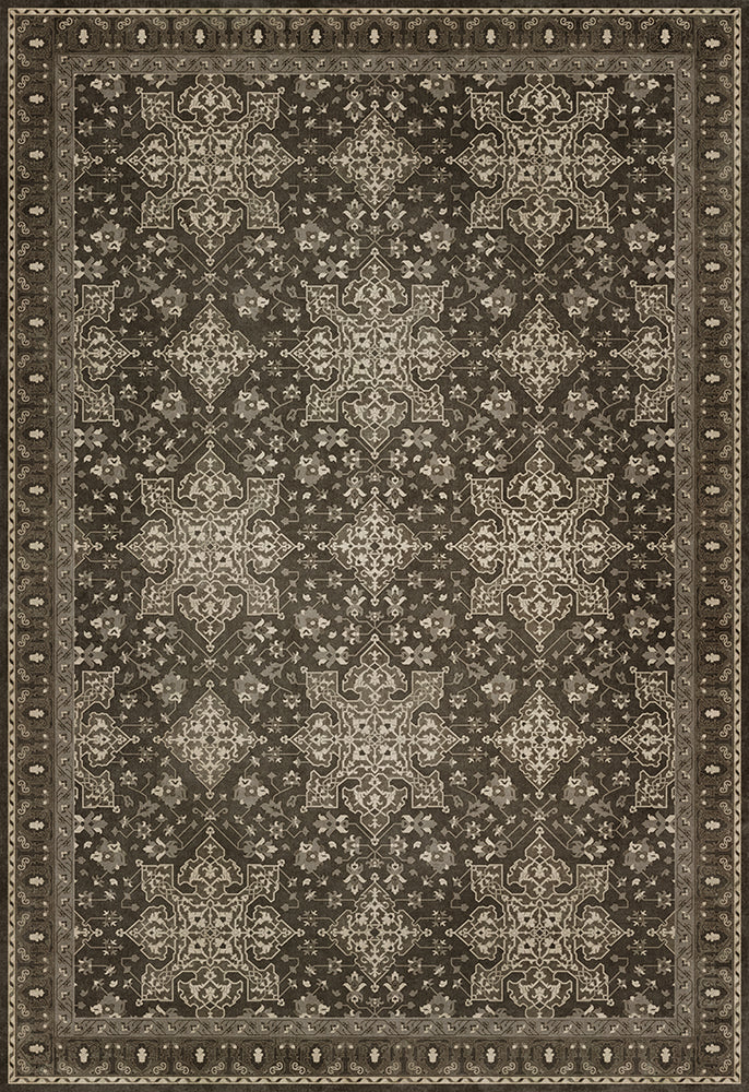 Vinyl Floorcloth Mat (Williamsburg - Star Ushak - Ray Of The Night)