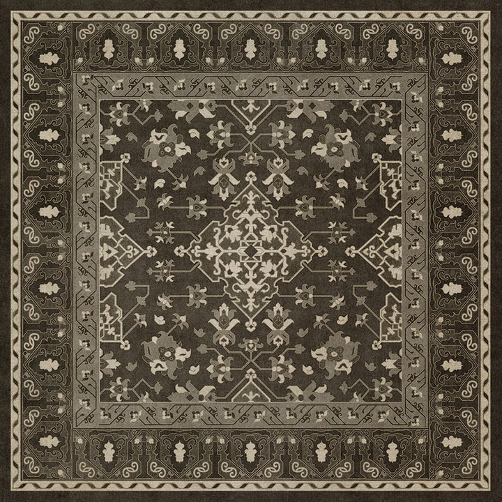 Vinyl Floorcloth Mat (Williamsburg - Star Ushak - Ray Of The Night)