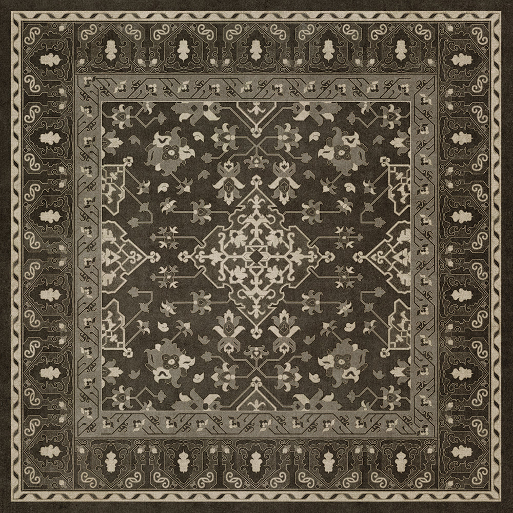 Vinyl Floorcloth Mat (Williamsburg - Star Ushak - Ray Of The Night)