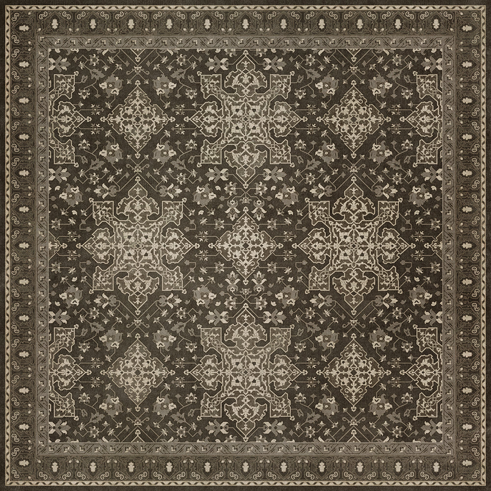 Vinyl Floorcloth Mat (Williamsburg - Star Ushak - Ray Of The Night)