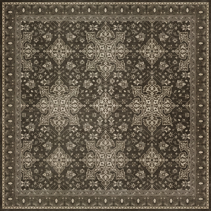 Vinyl Floorcloth Mat (Williamsburg - Star Ushak - Ray Of The Night)