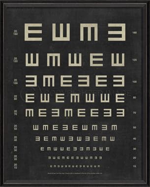 Eye Chart - Tumbling E Framed Print 30" x 24"