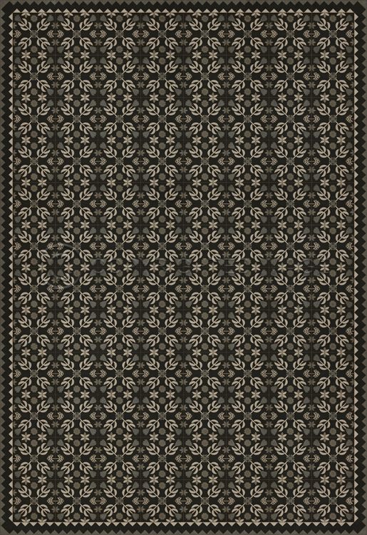 Vintage Vinyl Floorcloth Mats (American Folk Art Museum - Floral Quilt - Awake at Night)