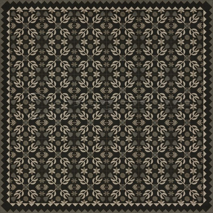 Vintage Vinyl Floorcloth Mats (American Folk Art Museum - Floral Quilt - Awake at Night)