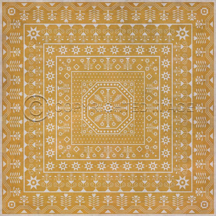 Vintage Vinyl Floorcloth Mats (American Folk Art Museum - Embroidery - Noonday Dreams)