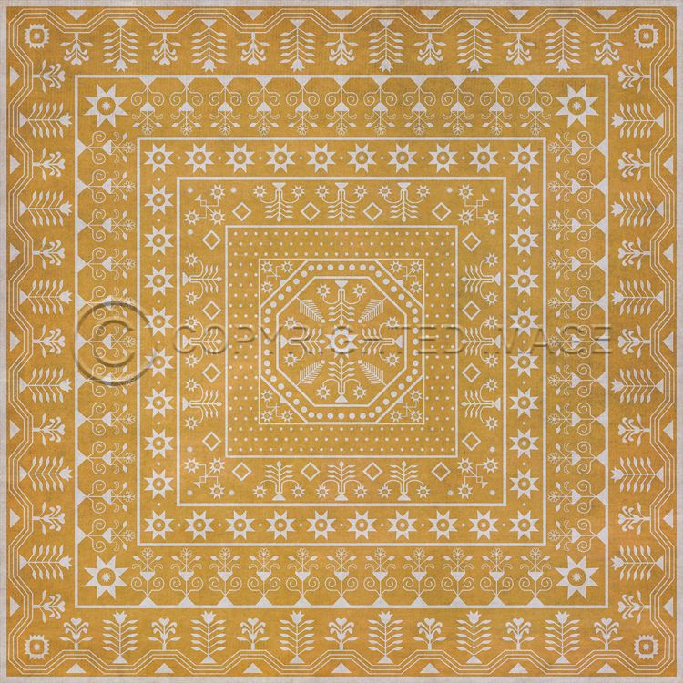 Vintage Vinyl Floorcloth Mats (American Folk Art Museum - Embroidery - Noonday Dreams)