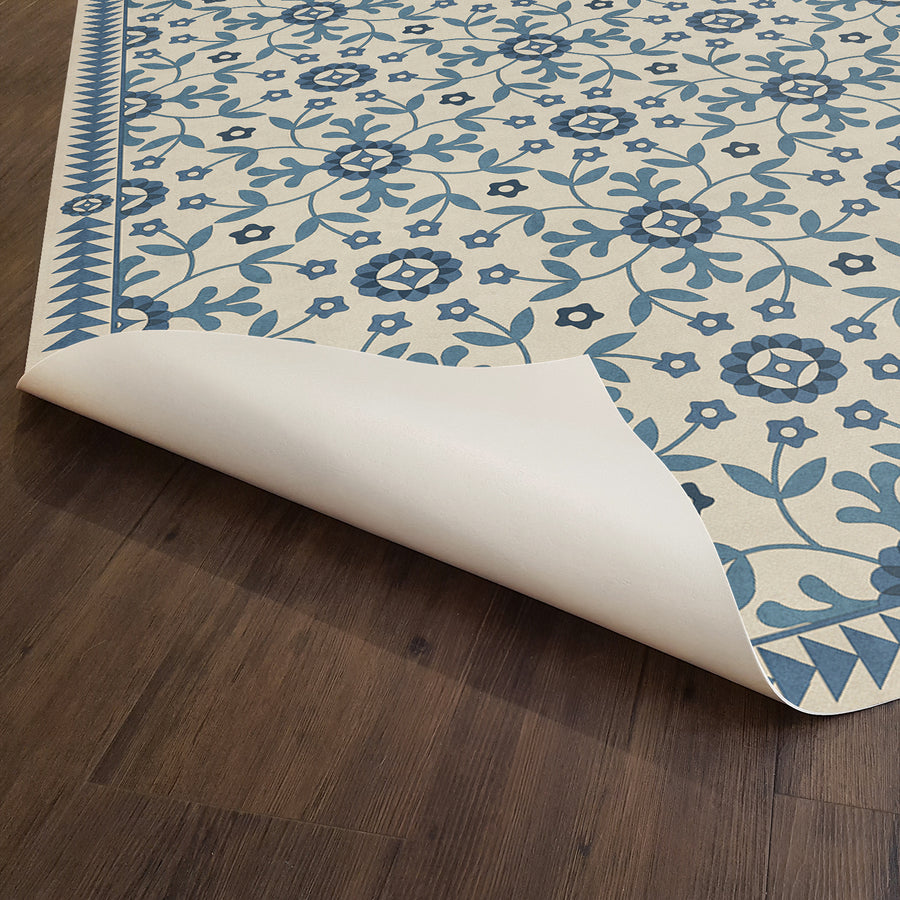 Vinyl Rag Vintage Vinyl Floorcloth Rug (American Folk Art Museum - Whig Rose - T ...