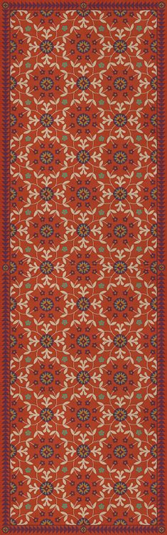 Vintage Vinyl Floorcloth Mats (American Folk Art Museum - Whig Rose - Flaming Heart)