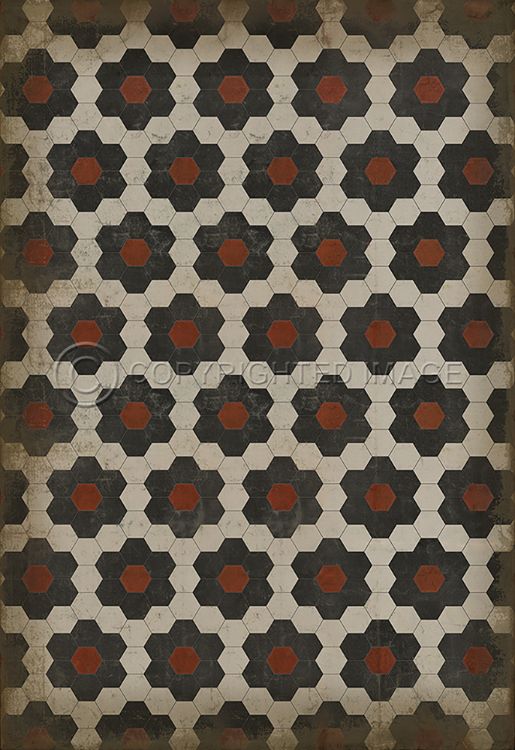 Vintage Vinyl Floorcloth Mats (Pattern 02 Organic Synthesis)