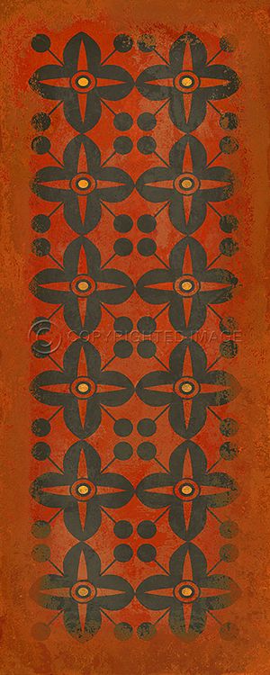 Vintage Vinyl Floorcloth Mats (Pattern 03 Red Rum)
