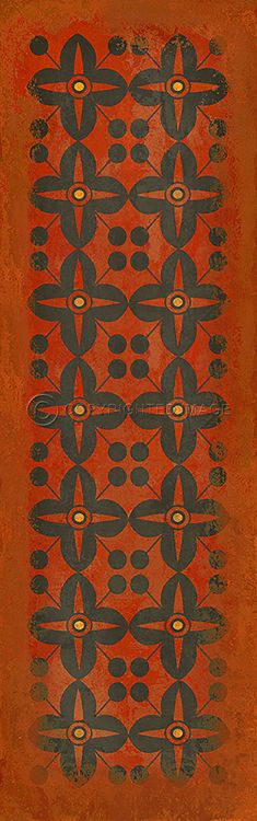 Vintage Vinyl Floorcloth Mats (Pattern 03 Red Rum)