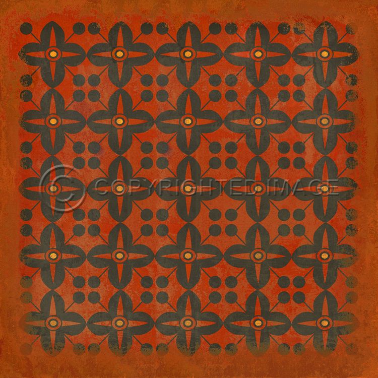 Vintage Vinyl Floorcloth Mats (Pattern 03 Red Rum)