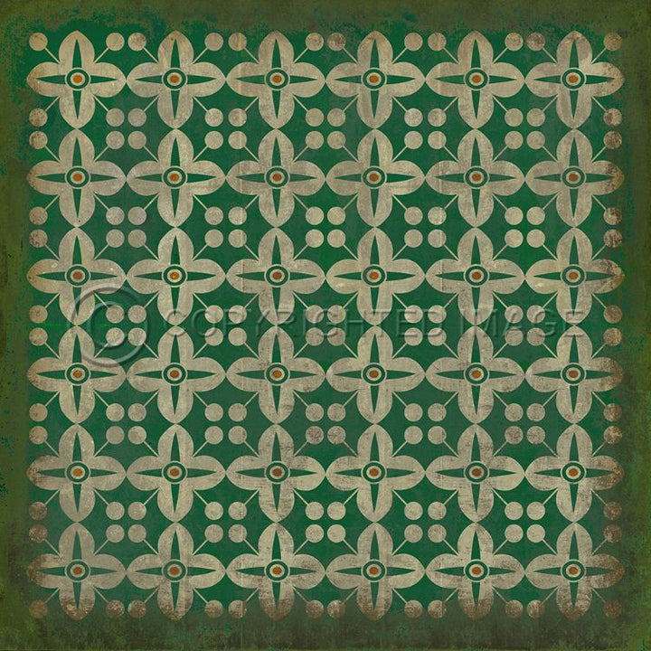 Vintage Vinyl Floorcloth Rug (Pattern 03 The Emerald City)