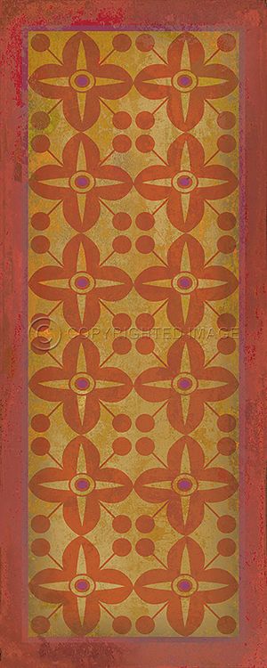 Vintage Vinyl Floorcloth Rug (Pattern 03 The Lollipop Gild)