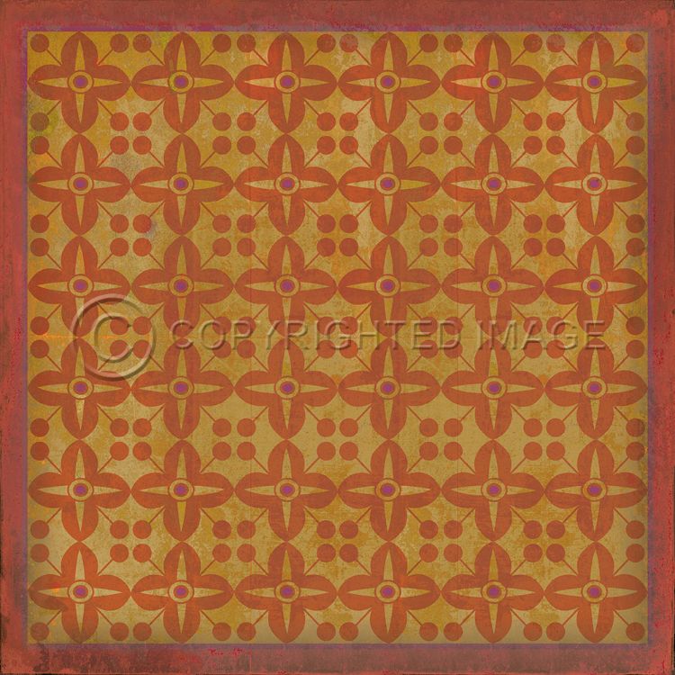 Vintage Vinyl Floorcloth Rug (Pattern 03 The Lollipop Gild)