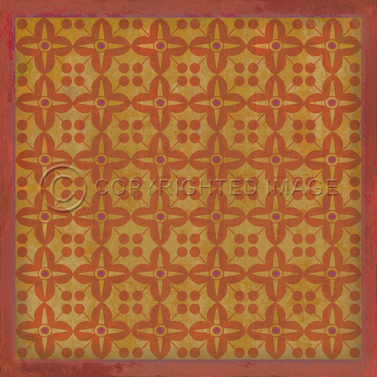 Vintage Vinyl Floorcloth Rug (Pattern 03 The Lollipop Gild)