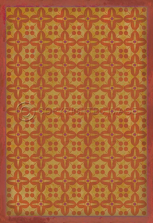 Vintage Vinyl Floorcloth Rug (Pattern 03 The Lollipop Gild)