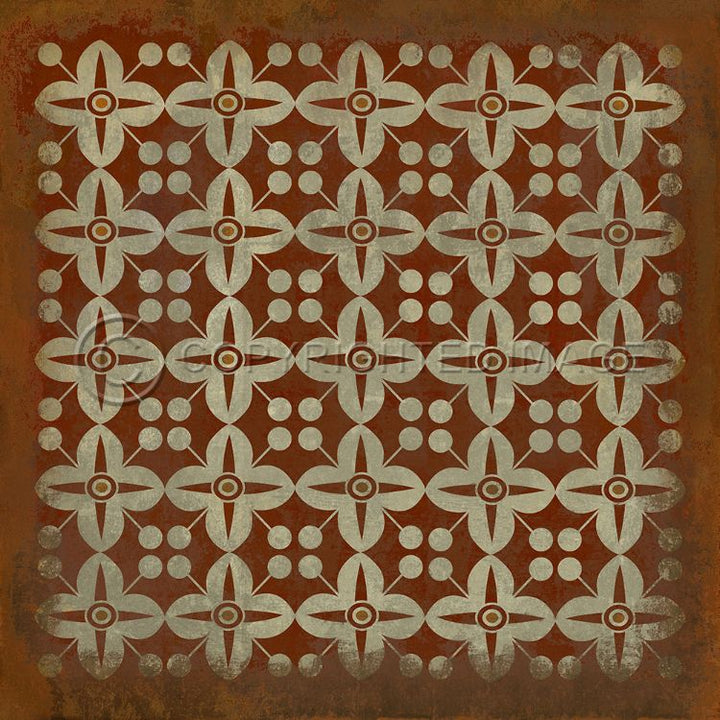 Vintage Vinyl Floorcloth Rug (Pattern 03 The Poppy Field)
