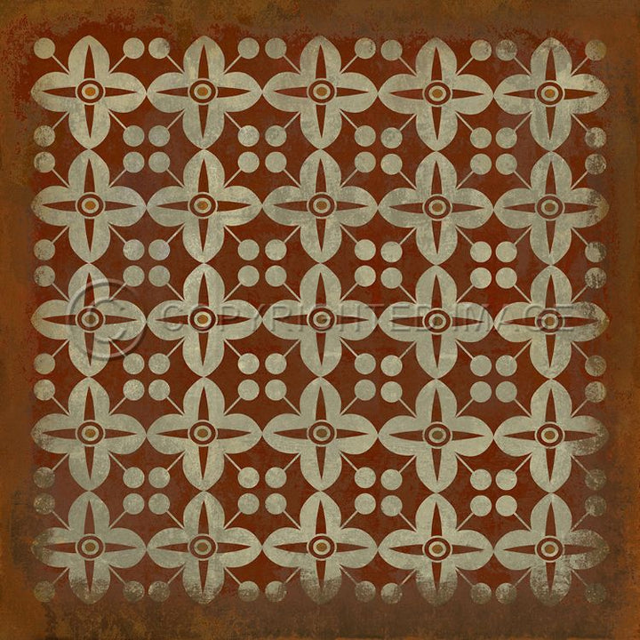 Vintage Vinyl Floorcloth Rug (Pattern 03 The Poppy Field)