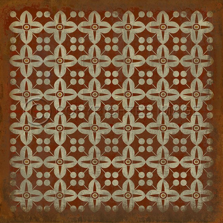 Vintage Vinyl Floorcloth Rug (Pattern 03 The Poppy Field)