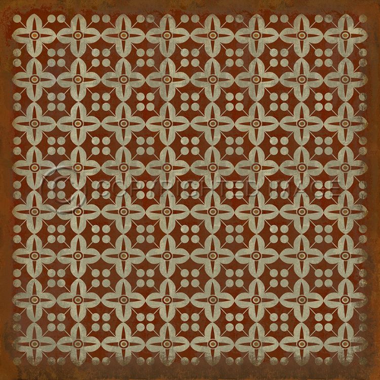 Vintage Vinyl Floorcloth Rug (Pattern 03 The Poppy Field)