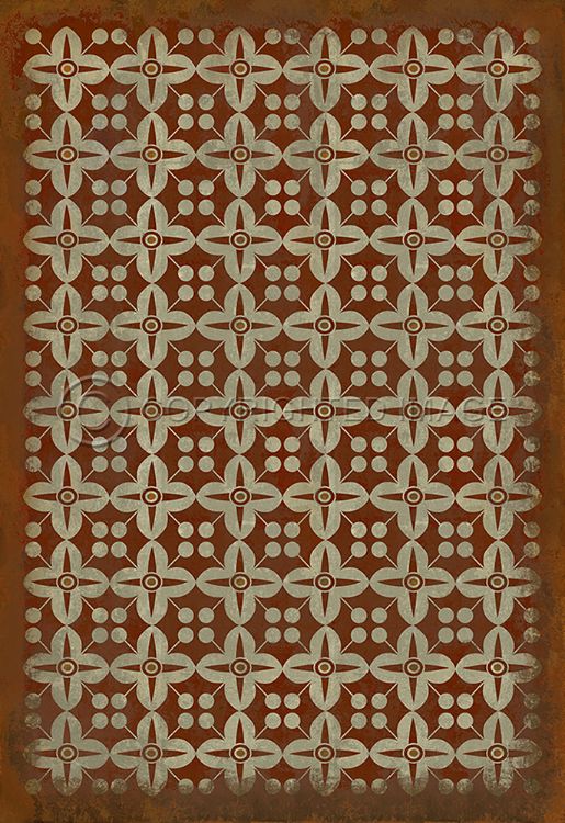 Vintage Vinyl Floorcloth Rug (Pattern 03 The Poppy Field)