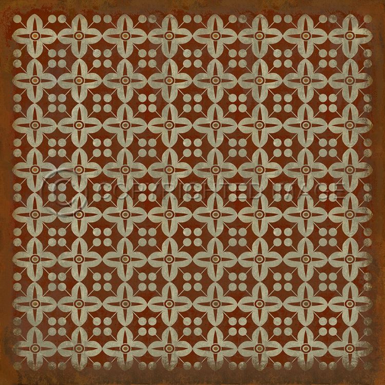 Vintage Vinyl Floorcloth Rug (Pattern 03 The Poppy Field)