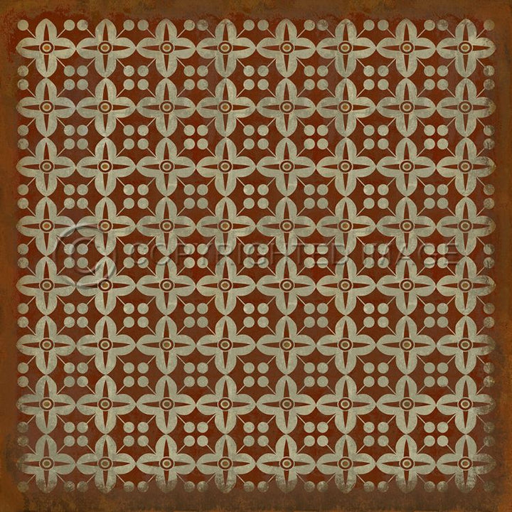 Vintage Vinyl Floorcloth Rug (Pattern 03 The Poppy Field)