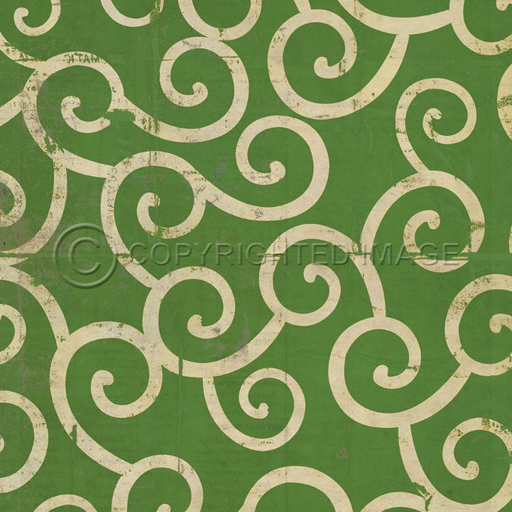 Vintage Vinyl Floorcloth Mats (Pattern 04 Sea of Green)