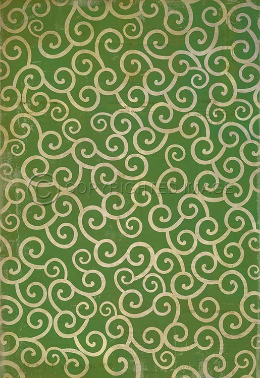 Vintage Vinyl Floorcloth Mats (Pattern 04 Sea of Green)
