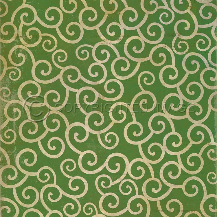 Vintage Vinyl Floorcloth Mats (Pattern 04 Sea of Green)