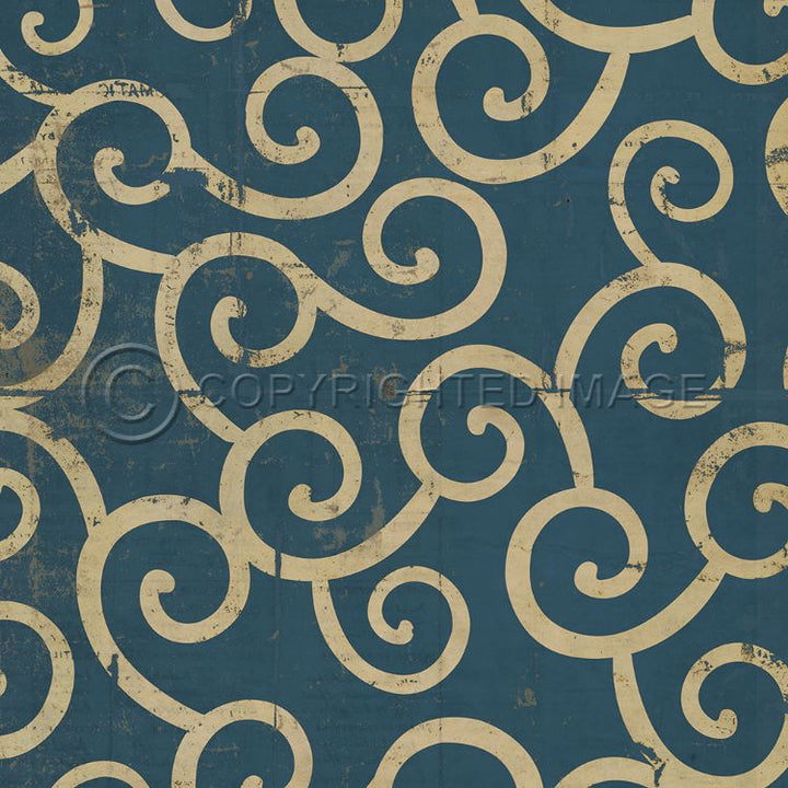 Spicher and Company Vintage Vinyl Floorcloth Mats (Pattern 4 Tsunami)
