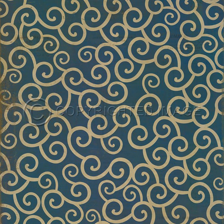 Spicher and Company Vintage Vinyl Floorcloth Mats (Pattern 4 Tsunami)