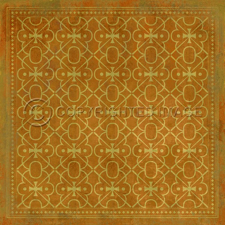Spicher and Company Vintage Vinyl Floorcloth Mats (Pattern 5 Colonel Mustard)