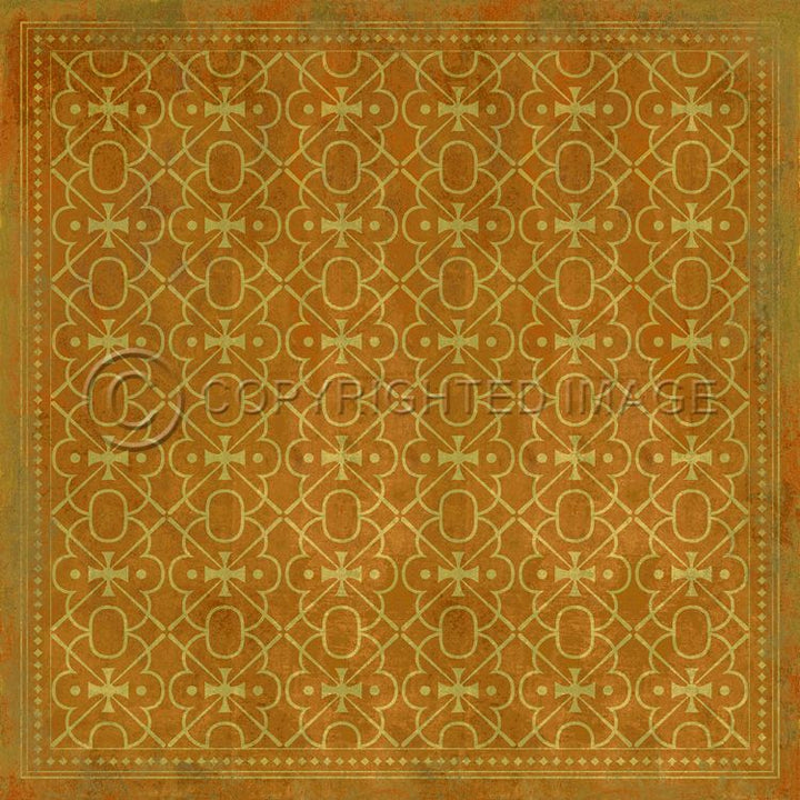 Spicher and Company Vintage Vinyl Floorcloth Mats (Pattern 5 Colonel Mustard)