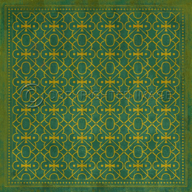Spicher and Company Vintage Vinyl Floorcloth Mats (Pattern 5 Mr Green)