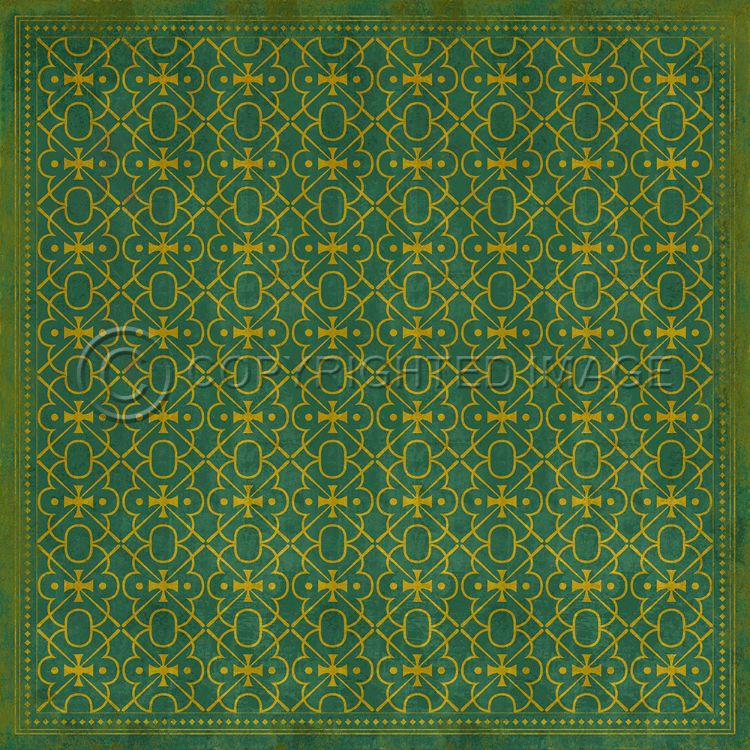 Spicher and Company Vintage Vinyl Floorcloth Mats (Pattern 5 Mr Green)